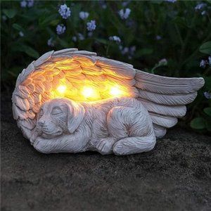 Dog Memorial Gifts - Forever My Guardian Angel Garden Solar Light - Pet Stone